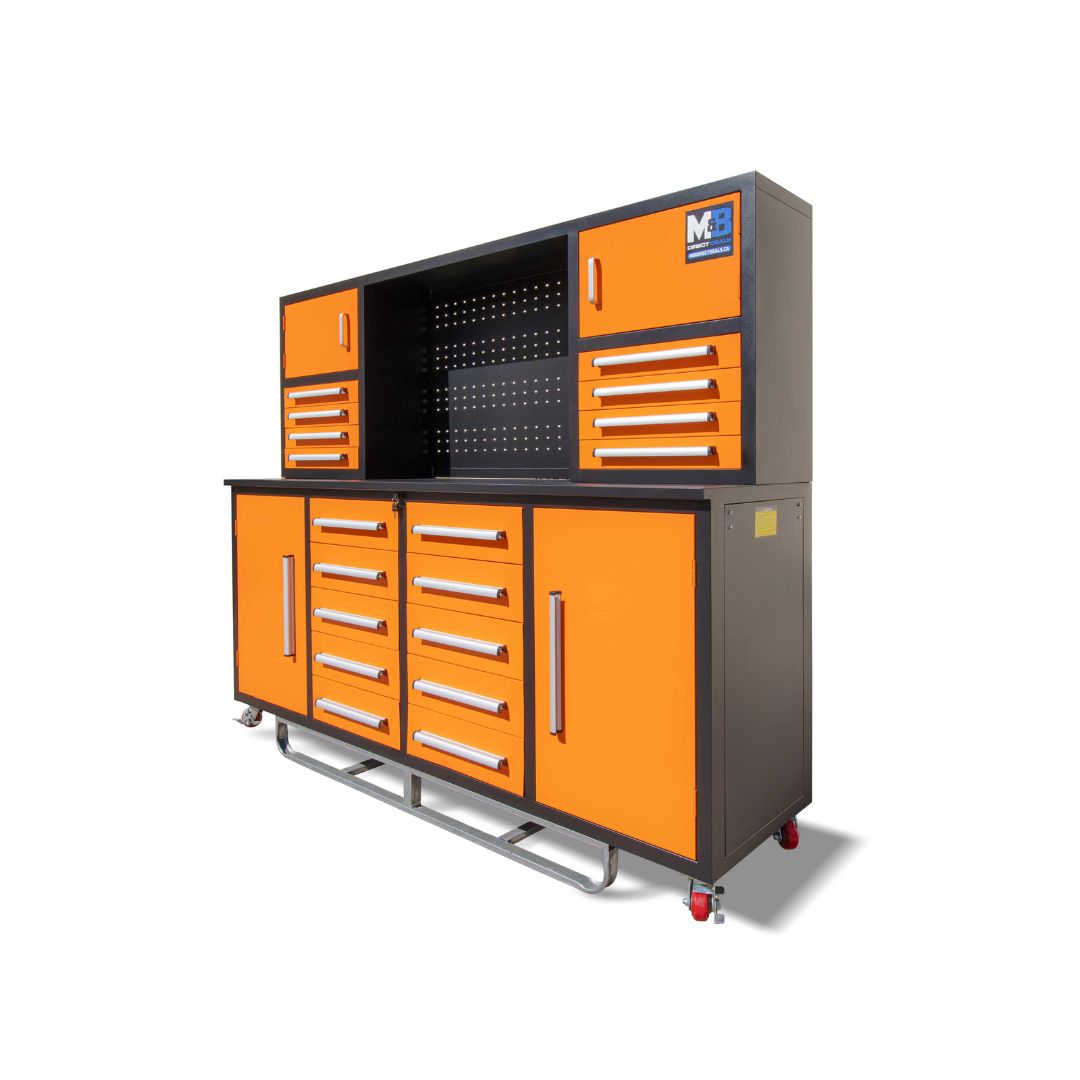 M&B | 7&rsquo; Workbench Cabinet with 18 Drawers - Container Holdings Pty Ltd