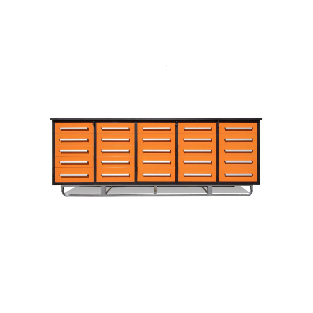 M&B | 10&rsquo; Workbench Cabinet with 25 Drawers - Container Holdings Pty Ltd