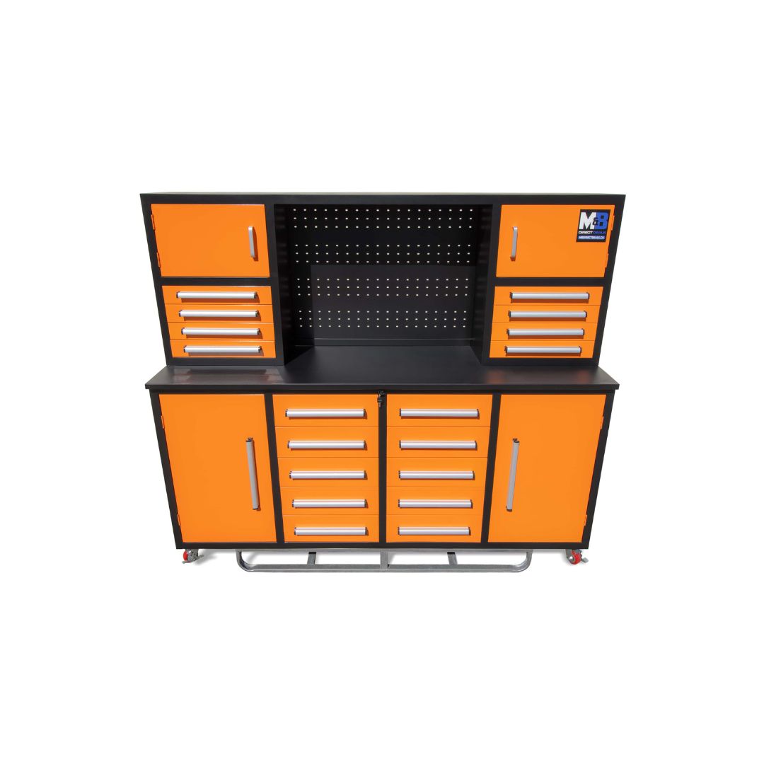 M&B | 7&rsquo; Workbench Cabinet with 18 Drawers - Container Holdings Pty Ltd