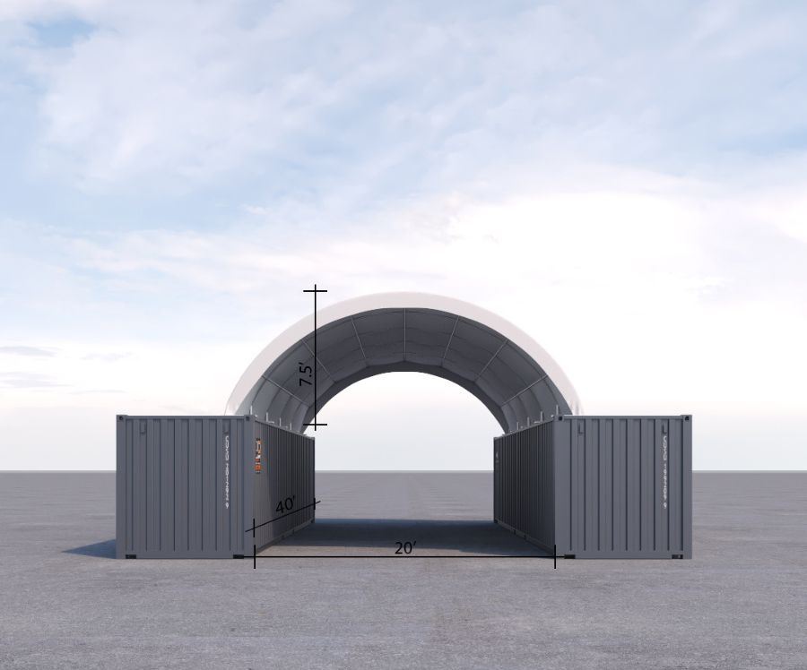 20&prime; x 40&prime; Fabric Container Shelter - Container Holdings Pty Ltd